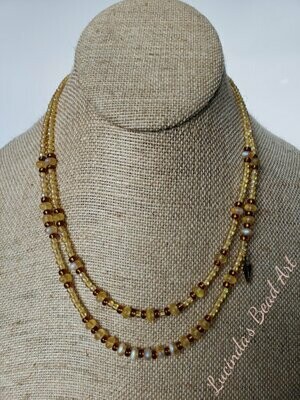 Light and Dark Topaz Two Strand Necklace