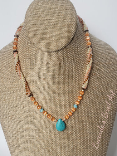 Orange and turquoise Necklace