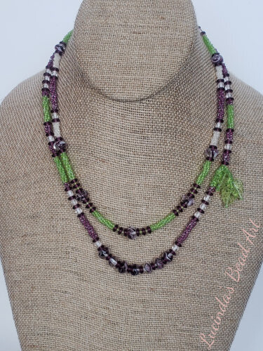 Purple and Green Double Necklace