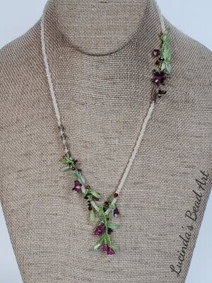 Flowers on Rope Necklace