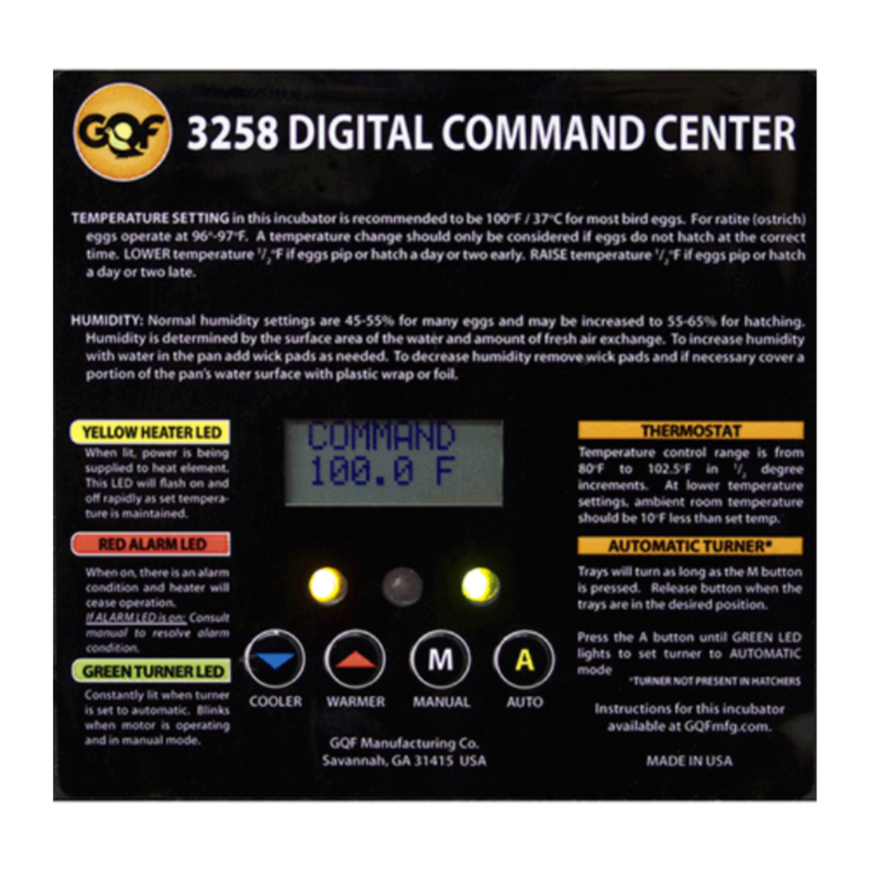 GQF 1502 Digital Sportsman Cabinet Style Incubator