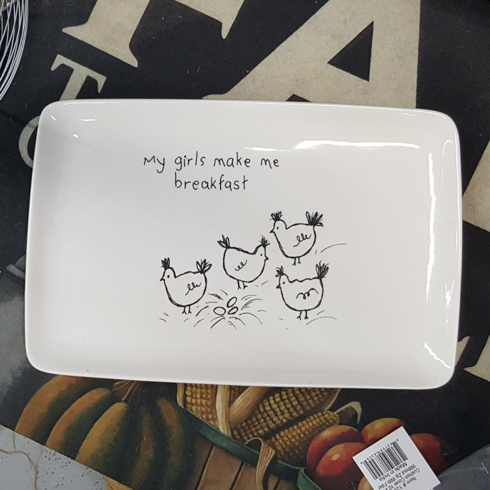 My Girls Make Me Breakfast Stoneware Platter