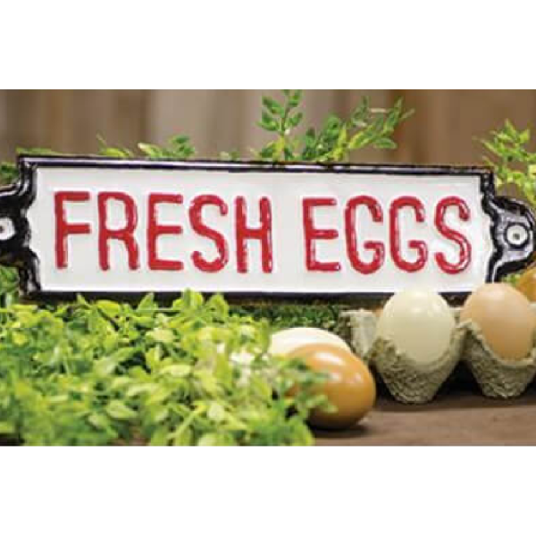 Fresh Eggs Metal Plaque
