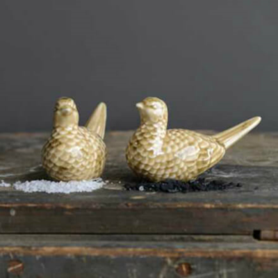Ceramic Pheasant Salt and Pepper Shakers