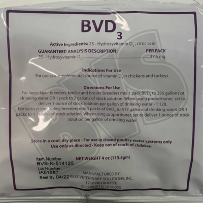 ​BVD3 Vitamin D3, 4-oz Packet