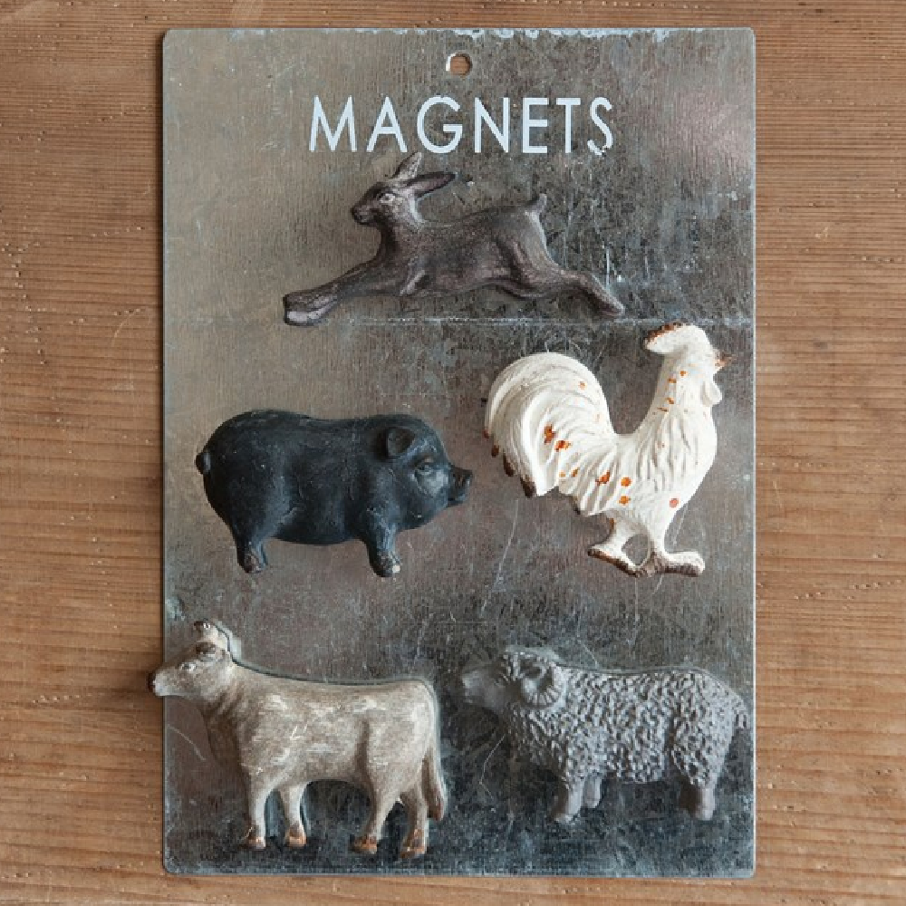 Pewter Farm Animal Magnets