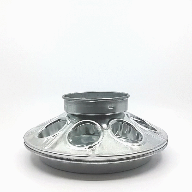 Galvanized 8-Hole Mason Jar Chick Feeder Base