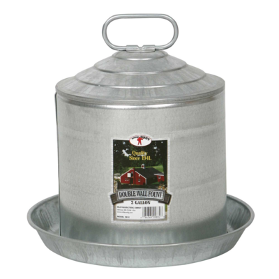 Little Giant Galvanized Double Wall Fount, 2, 3, or 8 gallons