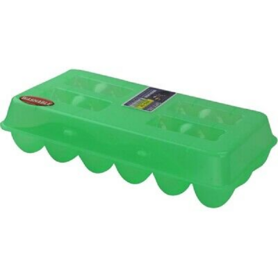 Green Plastic Reusable 18-Count Egg Carton