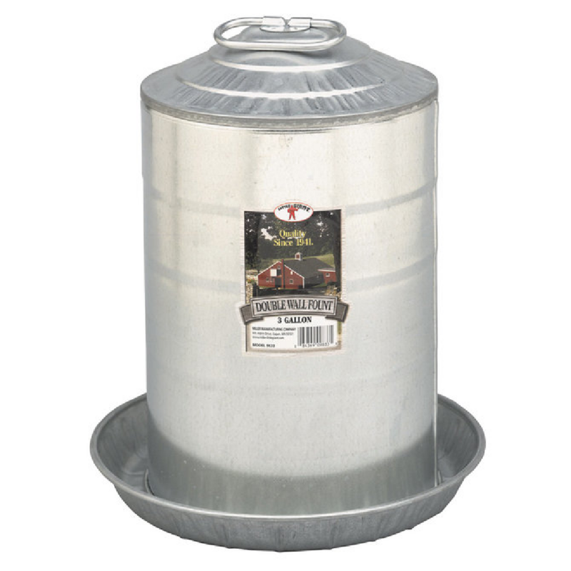 Little Giant Galvanized Double Wall Fount, 2, 3, or 8 gallons