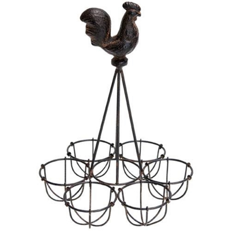 Metal Rooster Egg Holder