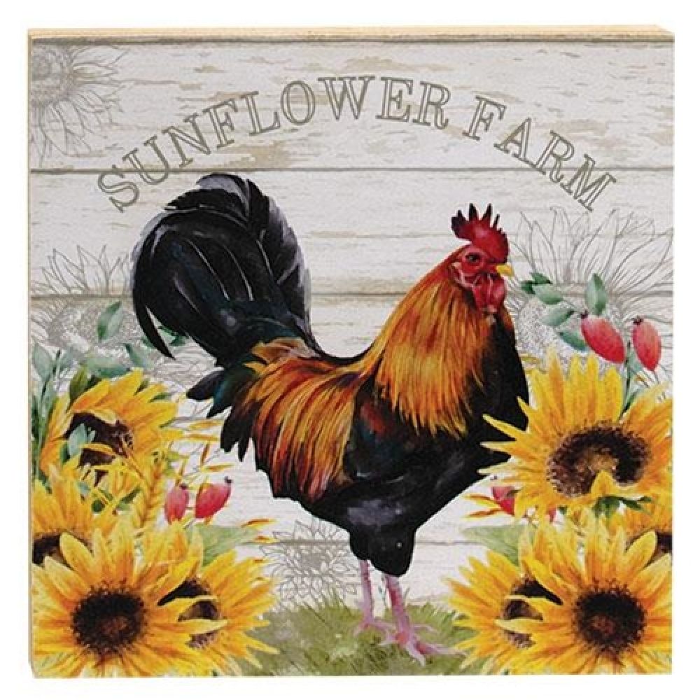 Sunflower Farm Rooster Block