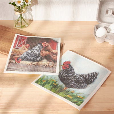Chicken Swedish Dishcloths, 2-pack