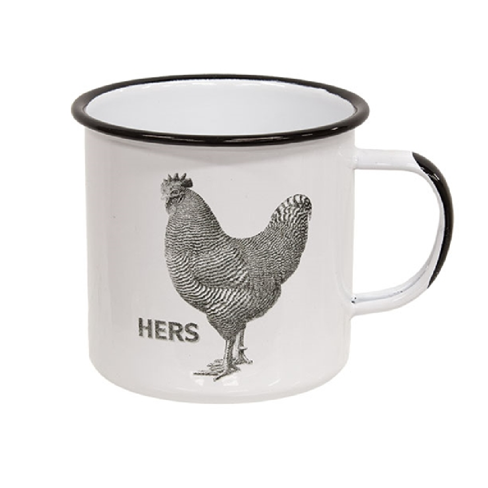 &quot;Hers&quot; Chicken Enamel Mug