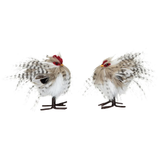 Faux Feather Rooster and Hen Ornaments