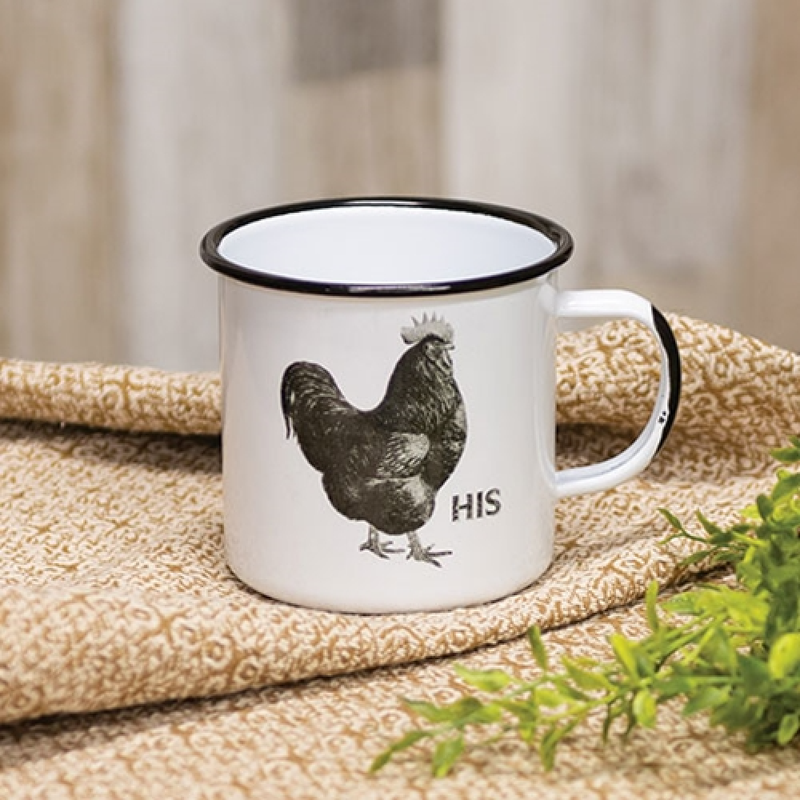 "His" Chicken Enamel Mug