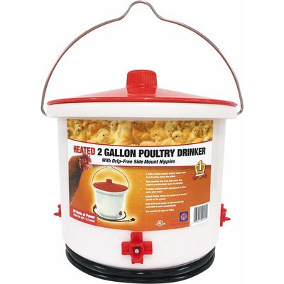 Heated 2 Gallon Poultry Nipple Drinker