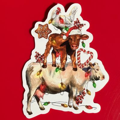 Christmas Farm Stack Sticker