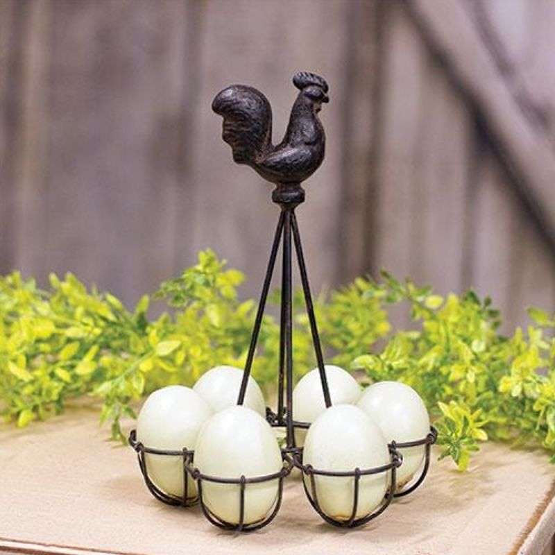 Metal Rooster Egg Holder
