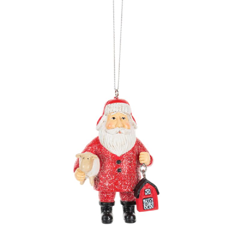 Santa with Lamb Ornament