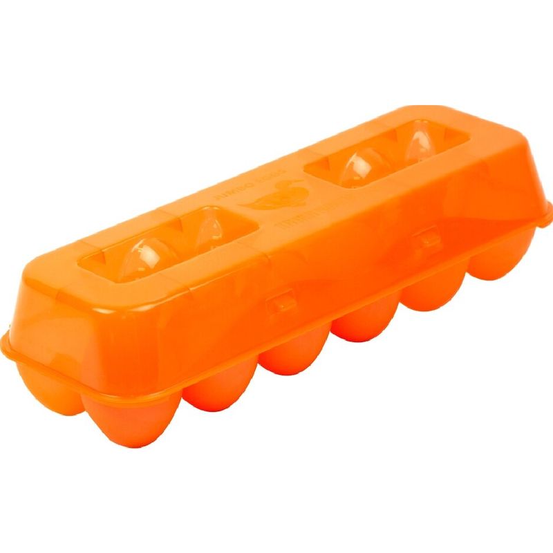 Orange Plastic Reusable Duck 12-Count Egg Carton