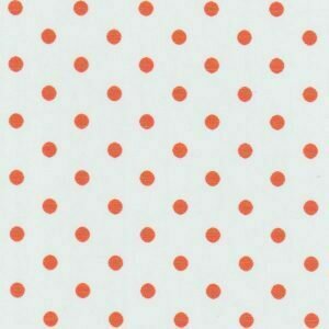 FF tiny Dot orange on white (Priced Per Yard)