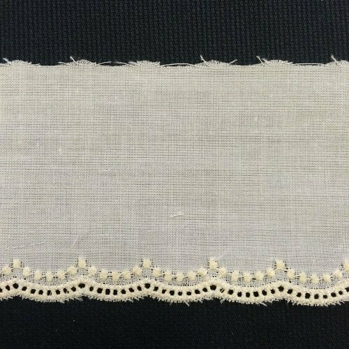 270 White Swiss Edging Trim with Ecru Embroidered Edge (Priced Per Yard)