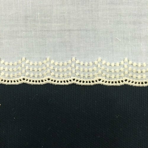 266 White Swiss Trim Edging with Ecru Embroidery (Priced Per Yard)