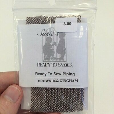 Pre-Packaged Piping - Brown 1/32 Gingham
