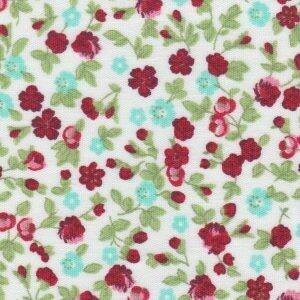 FF Print - Green, aqua and red (Priced Per Yard)