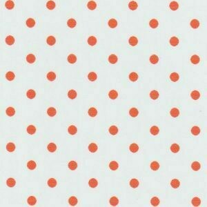 FF tiny Dot orange on white (Priced Per Yard)