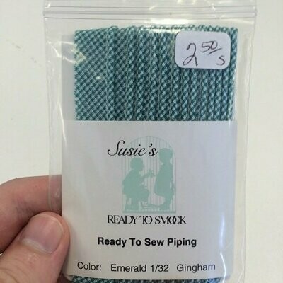 Pre-Packaged Piping - Emerald 1/32 Gingham