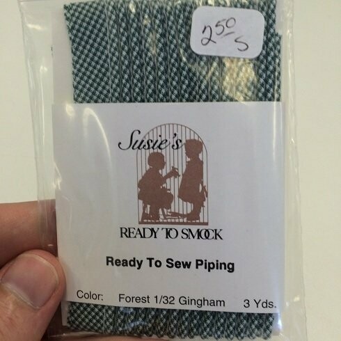 Pre-Packaged Piping - Forest 1/32 Gingham