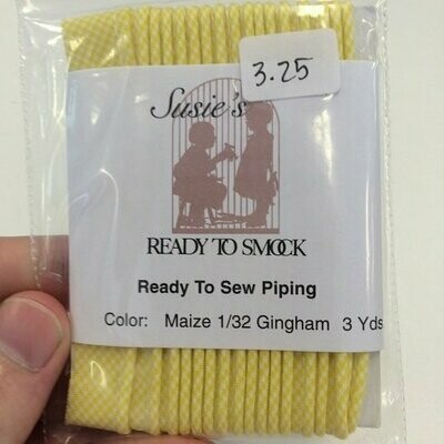 Pre-Packaged Piping - Maize 1/32 Gingham