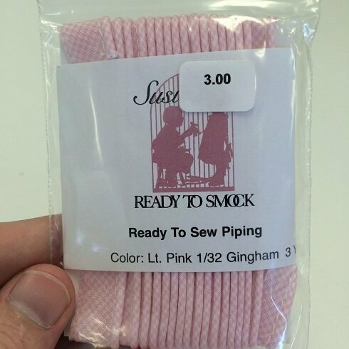 Pre-Packaged Piping - Lt Pink 1/32 Gingham