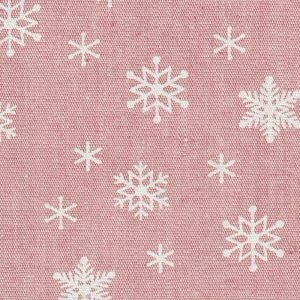 FF Print snowflakes on red chambray