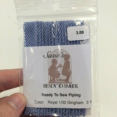 Pre-Packaged Piping - Royal 1/32 Gingham