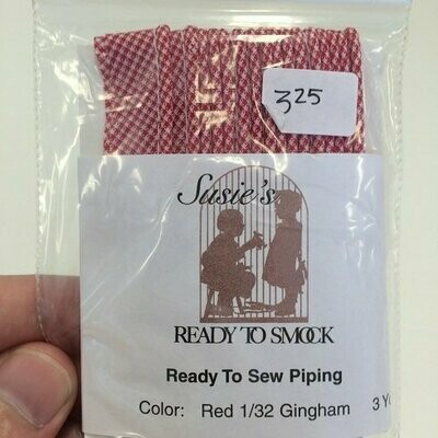 Pre-Packaged Piping - Red 1/32 Gingham