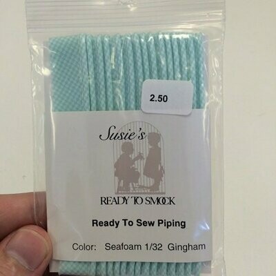 Pre-Packaged Piping - Seafoam 1/32 Gingham