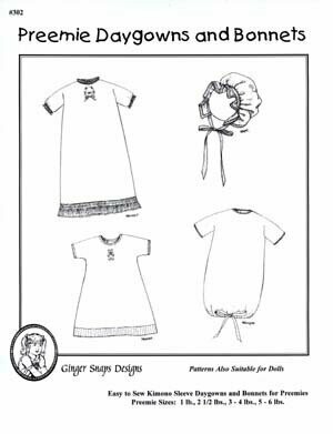 GS Preemie Daygowns and Bonnets