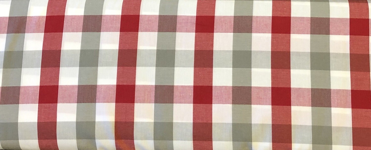 FF Check 1” Gingham Red/gray/white