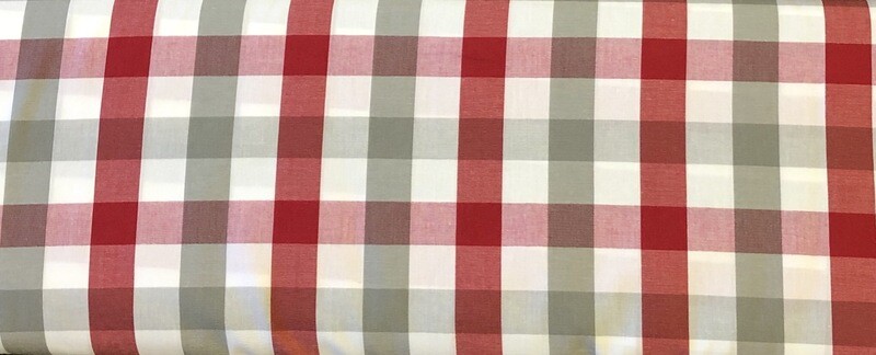 FF Check  1” Gingham Red/gray/white