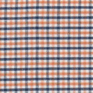 FF Check  tri-check navy and orange  small (Priced Per Yard)