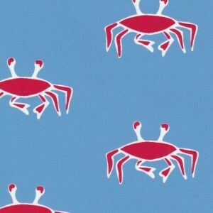 FF Print Red Crabs on Blue (Priced Per Yard)