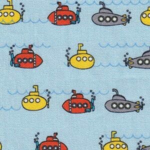 FF Print submarines in light blue (Priced Per Yard)