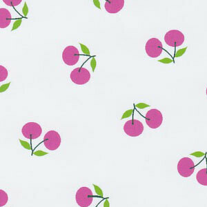 FF Print hot pink cherries (Priced Per Yard)