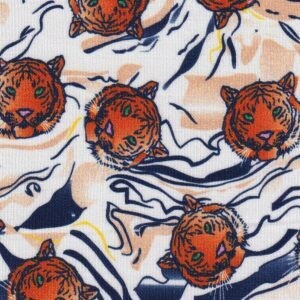 FF Print tiger heads blue and orange