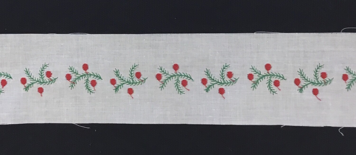 239 Swiss insertion red/green. (Priced  Per Yard)