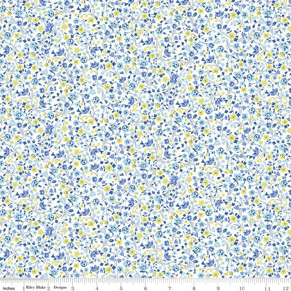 RB  print blue and yellow floral (Priced Per Yard)