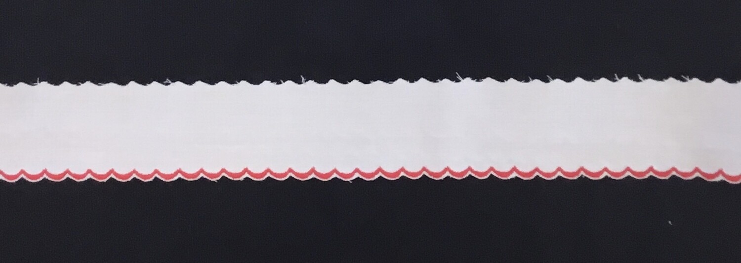217a Swiss trim white with red edge